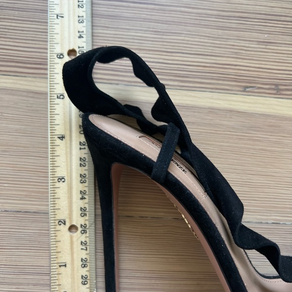 AQUAZURRA Ruffle Sandal black suede 37 NEW IN BOX - Picture 8 of 10